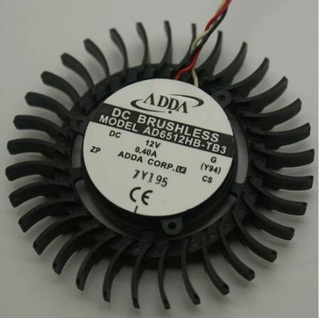 Original ADDA AD6512HB-TB3 Cooling Fan 12V 0.4A 4.8W 3wires AD6512HB-TB3 Fans